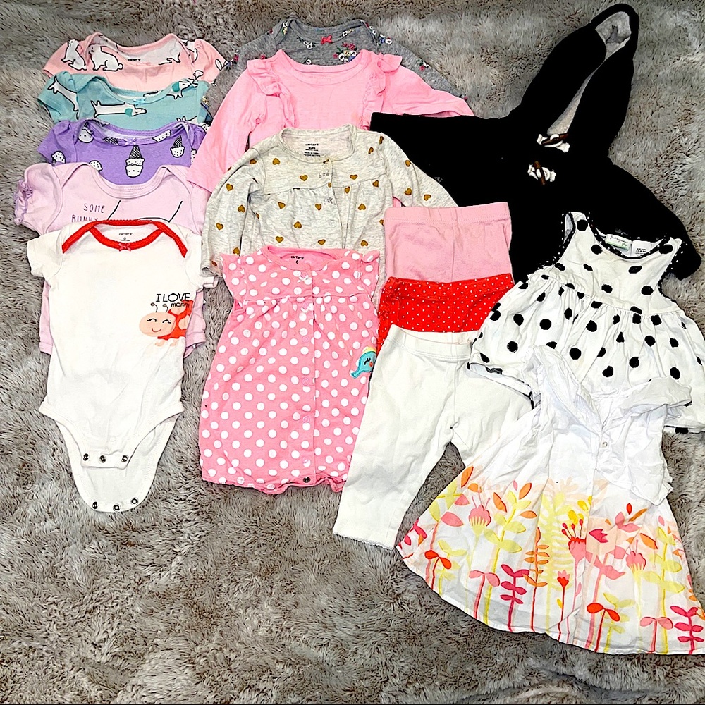 Huge lot of baby clothes onesies PJ’s shirt Jacket